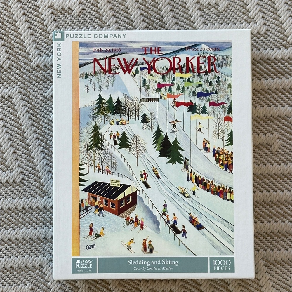 New York Puzzle Company- Sledding and Skiing 1000 Piece Puzzle